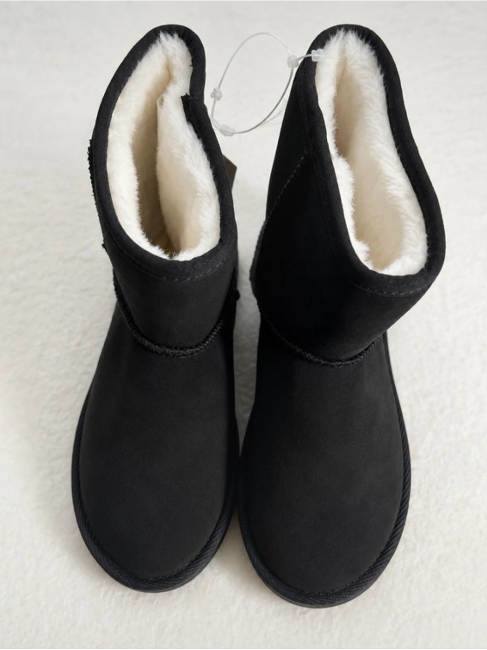 Old Navy Black Faux-Shearling Lined Slip-On Boots